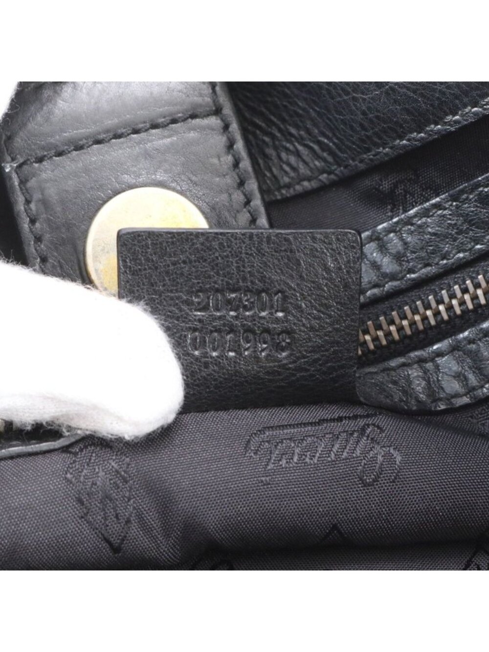 ★SOLD★ Gucci Bab Shuka Emblem Leather Tote Shoulder Hand Black - Picture 10 of 10
